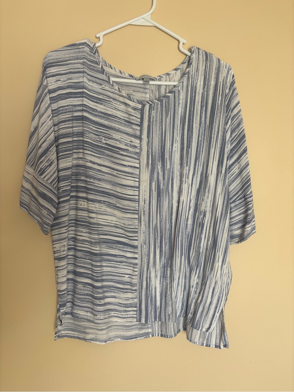 Relaxed Blue & White Striped Tunic Top
